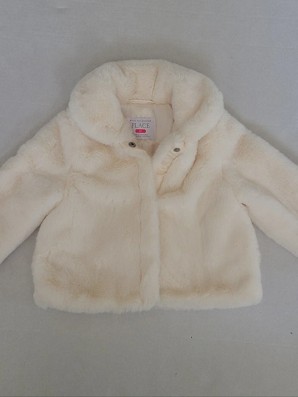 Children's Place White Faux Fur Jacket Size 3T